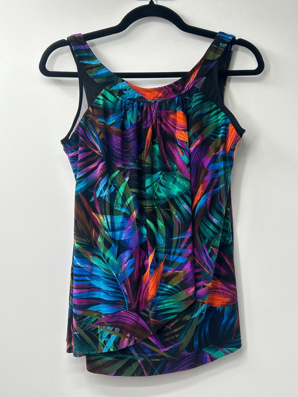 Miraclesuit Palma Paradiso Ursula Tankini Top Size 12 Tropical Swimwear Resort